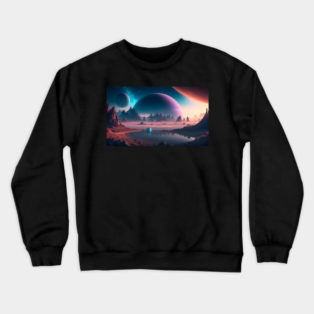 Beautiful scenery on another planet Crewneck Sweatshirt by WODEXZ